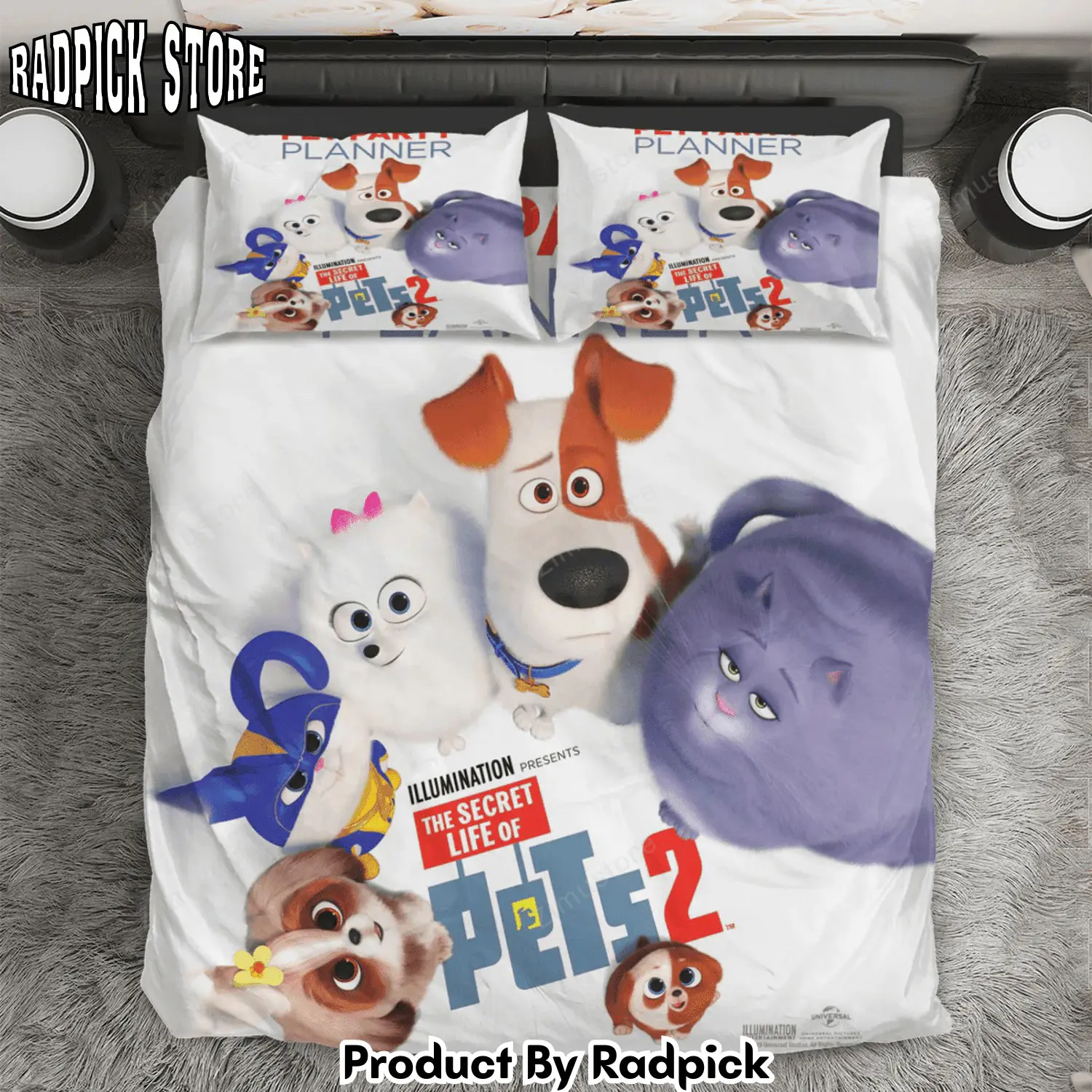 Radpick the secret life of pets poster 4 3pcs 3pcs bedding set duvet cover and pillow cases gift for fan rp327938
